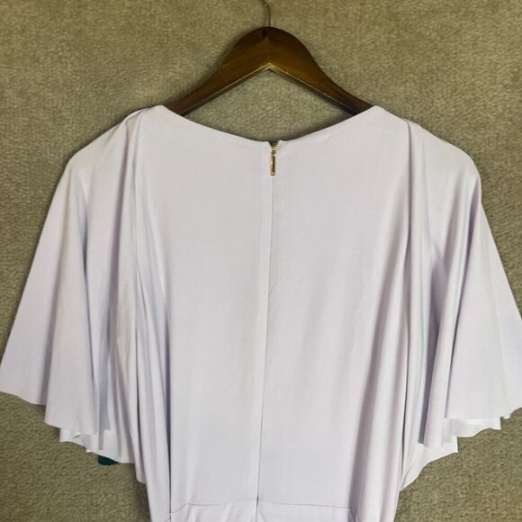 Ralph Lauren Gaelyn Dress Womens 8 Purple Tie-Waist Jersey Flutter Sleeve NEW - Picture 11 of 13